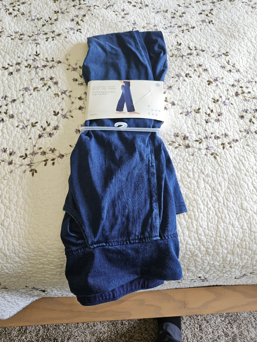 Navy Blue Folded Leggings